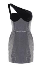 Rasario Silver Sequin Mini Dress