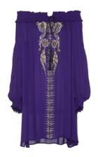 Dundas Off-the-shoulder Embroidered Silk Mini Dress