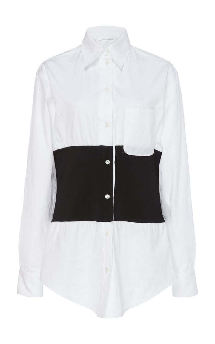 Victoria Beckham Rib Panel Belted Shirt