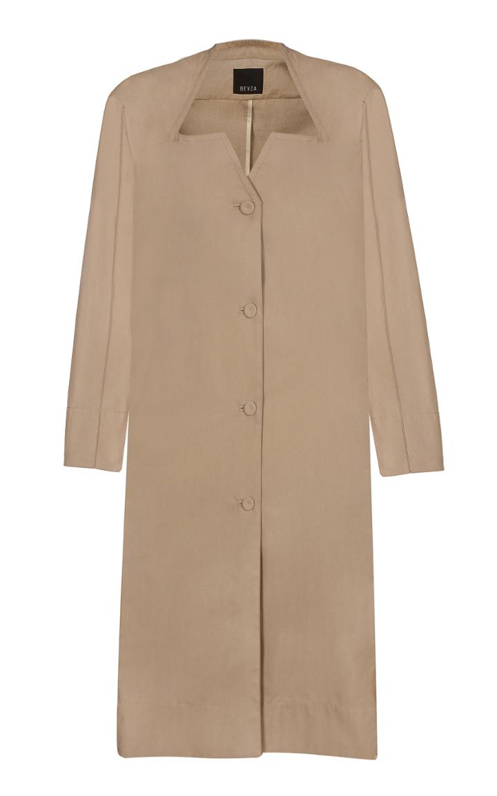 Moda Operandi Bevza Cotton Square Trench Coat Size: Xs