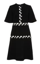 Lela Rose Trim-embellished Wool-blend A-line Dress