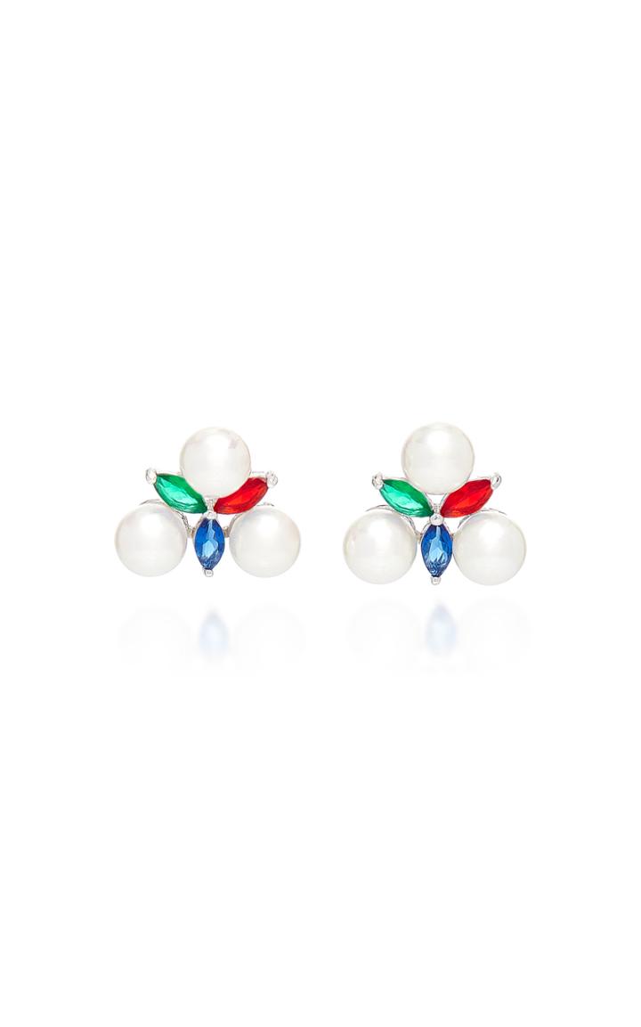 Fallon M'o Exclusive Pearl And Crystal Stud Earrings