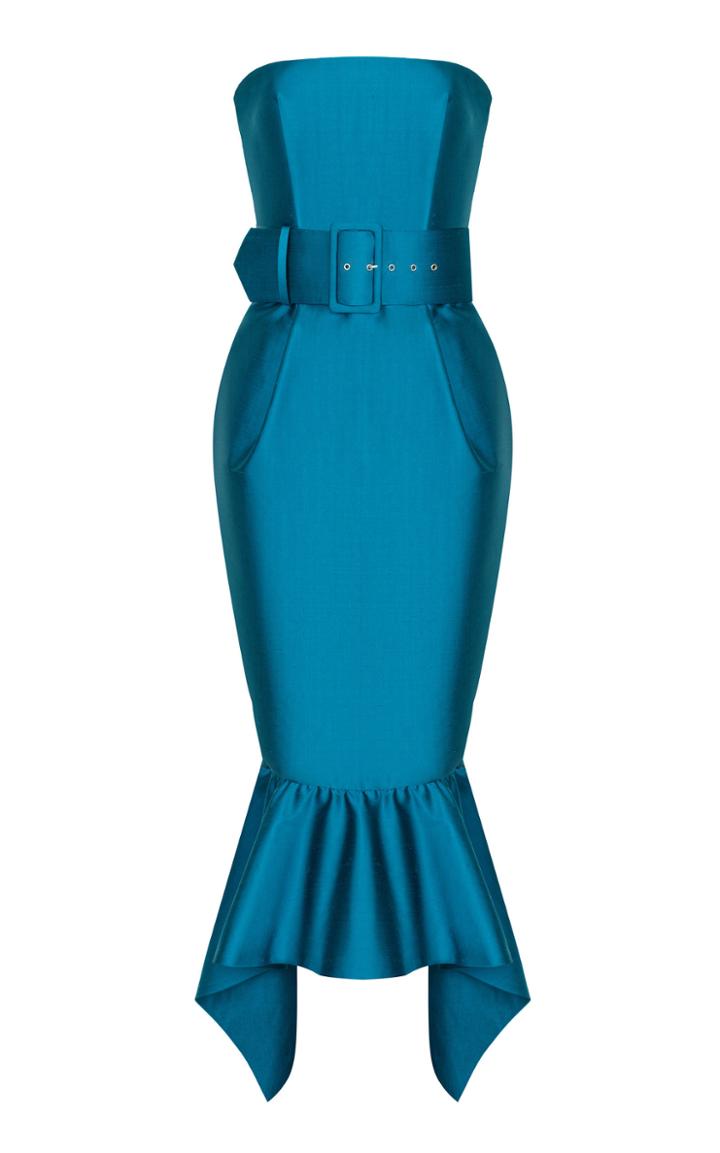 Rasario Strapless Silk Satin Gown