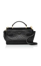 Moda Operandi Dolce & Gabbana Sicily Small Soft Ostrich Leather Top Handle Bag