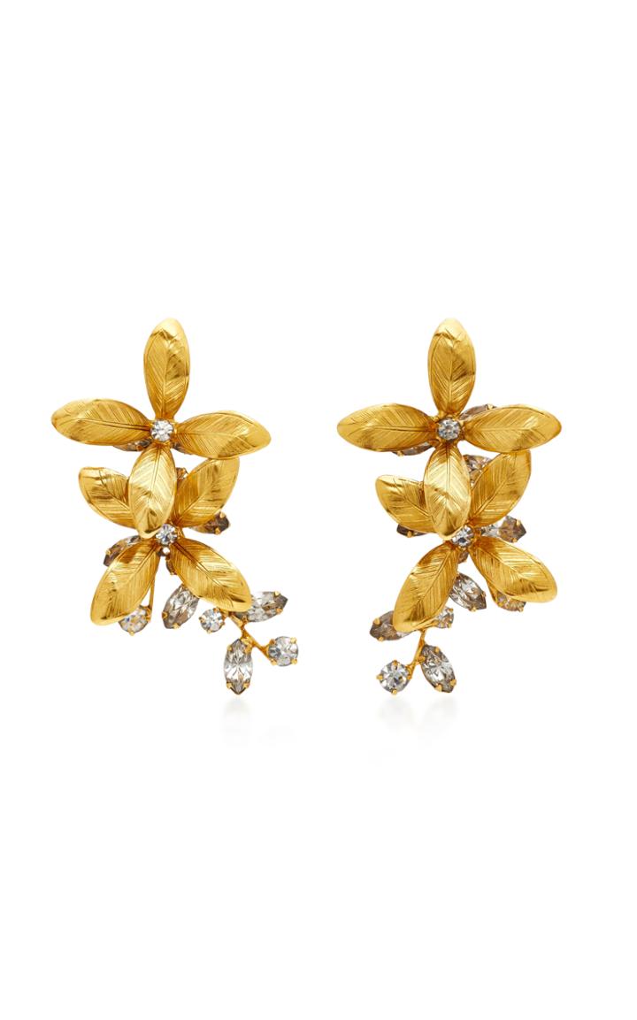 Jennifer Behr Layla Gold-plated Brass Swarovski Crystal Earrings