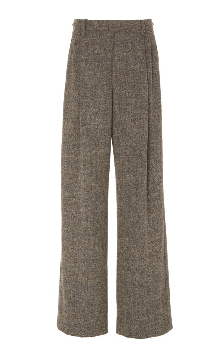 Vince Textured Wool-knit Wide-leg Pants