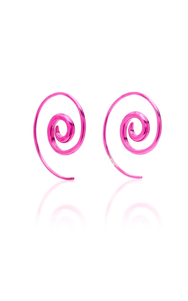 Noor Fares Pink Spiral Tribal Earrings