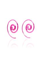 Noor Fares Pink Spiral Tribal Earrings