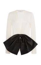 Givenchy Satin Bow-embellished Crepe De Chine Blouse