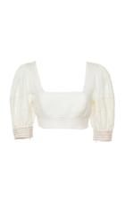 Zimmermann Corsage Linear Bodice Cropped Top