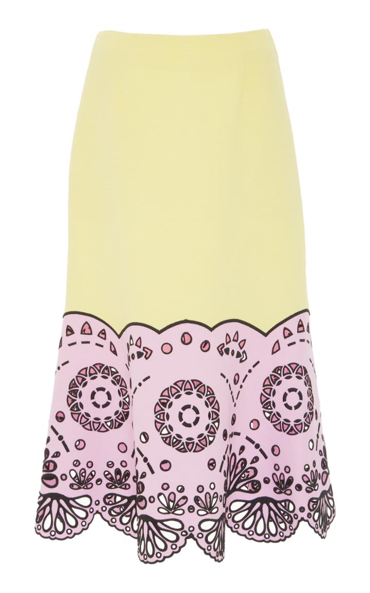 Emilio Pucci Eyelet Midi Length Skirt