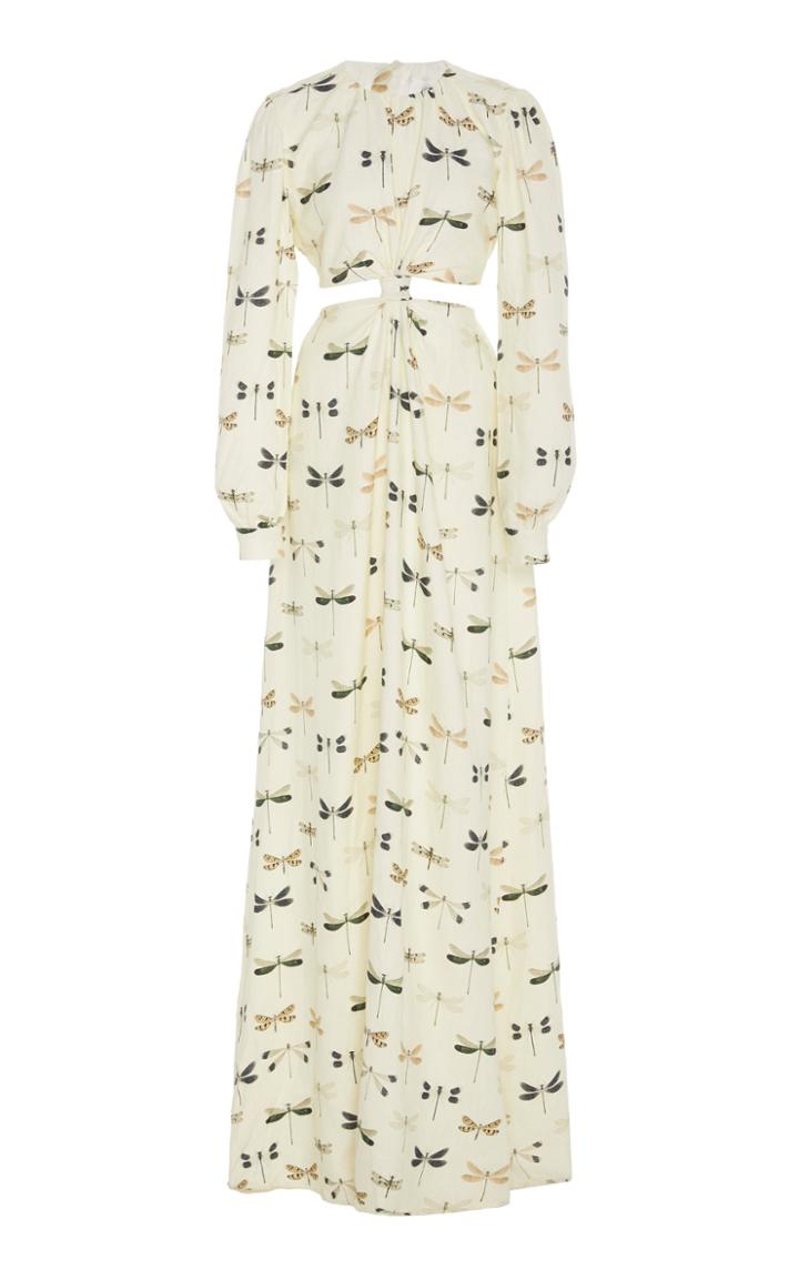 Agua By Agua Bendita Parana Dragonfly Twisted Linen Maxi Dress