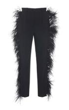 Dolce & Gabbana Feather-trimmed Wool-blend Pants