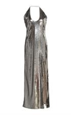 Galvan Chrome Ellipse Halter Neck Dress
