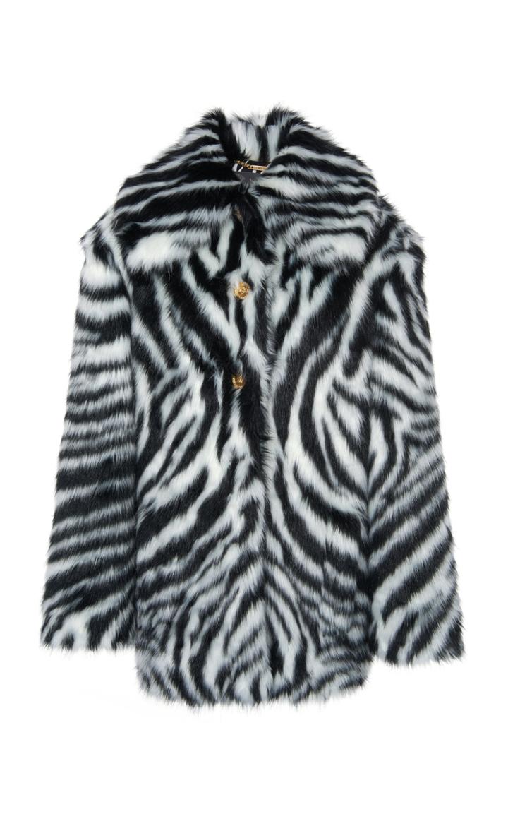 Versace Printed Faux Fur Coat