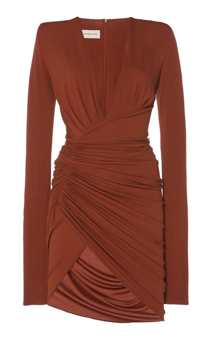 Alexandre Vauthier V-neck Long Sleeve Mini Dress