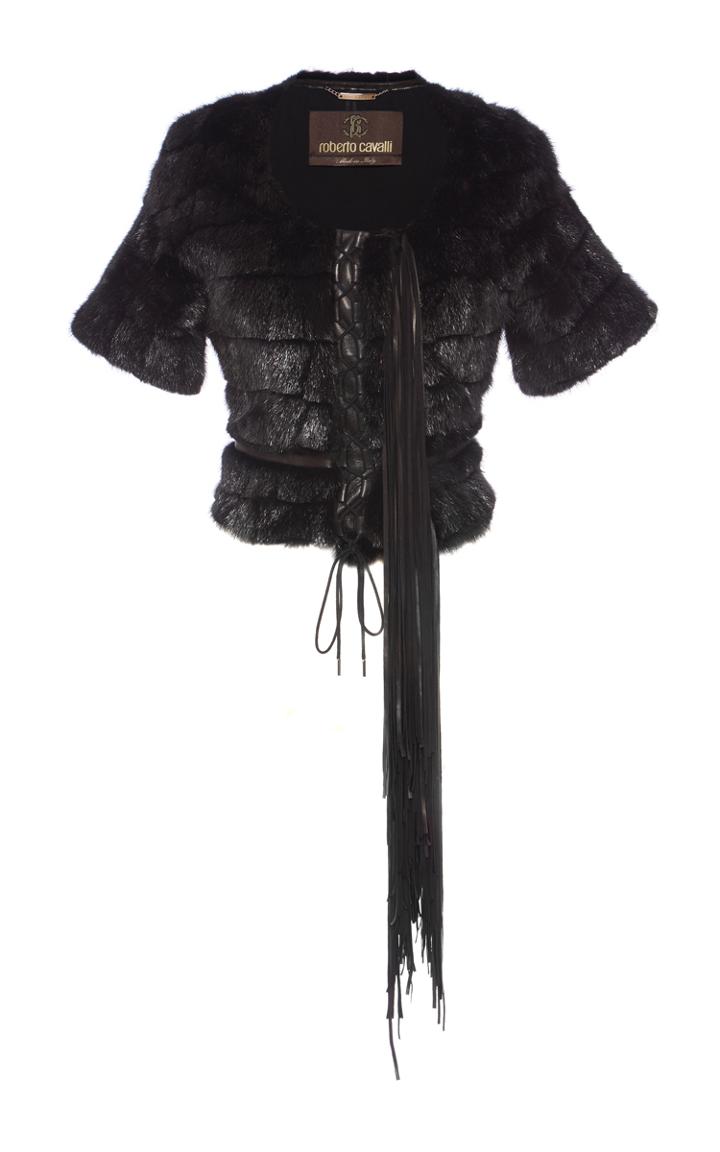 Roberto Cavalli Black Mink Fur Coat