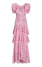 Loveshackfancy Santina Tiered Embroidered Cotton-voile Lace Maxi Dress
