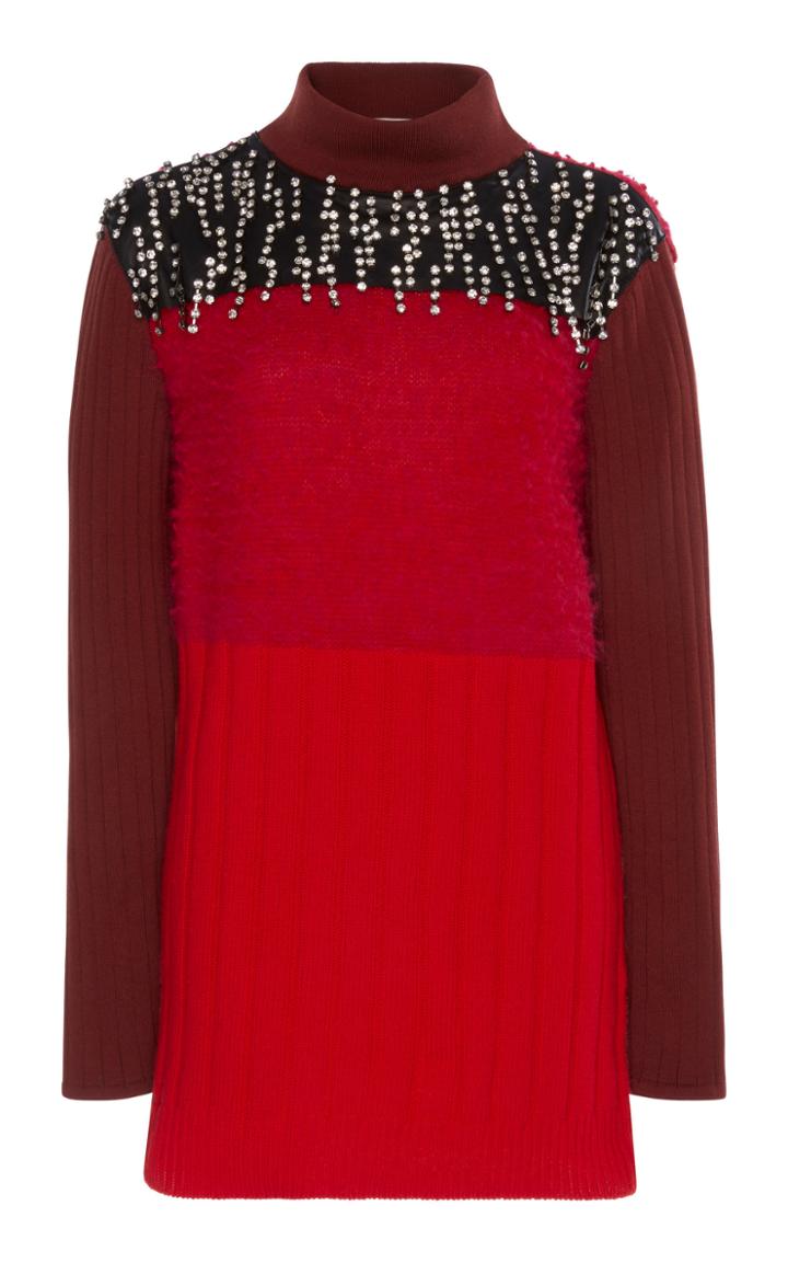 Christopher Kane Patched Drip Crystal Sweater