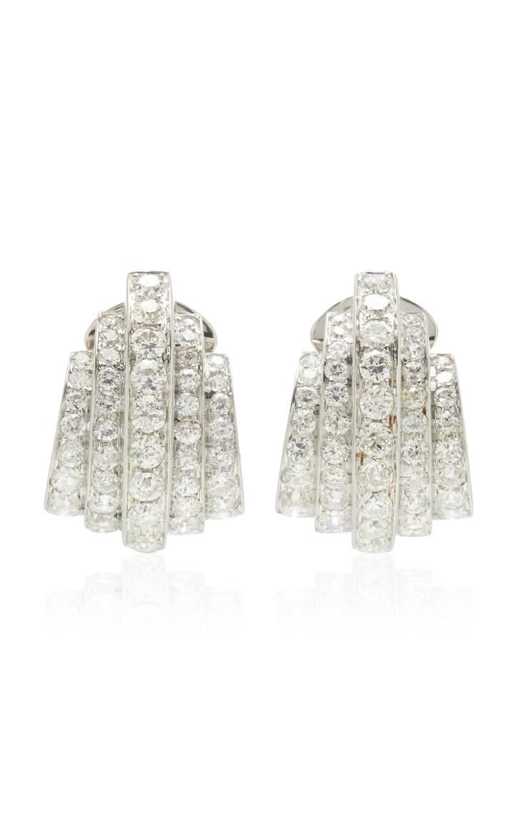 Moda Operandi Stephen Russell One Of A Kind Platinum & Diamond Earrings