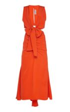 Silvia Tcherassi Cartagena Tie-detailed Cutout Silk Maxi Dress