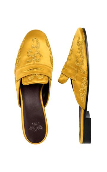 Bougeotte Embroidered Satin Slipper