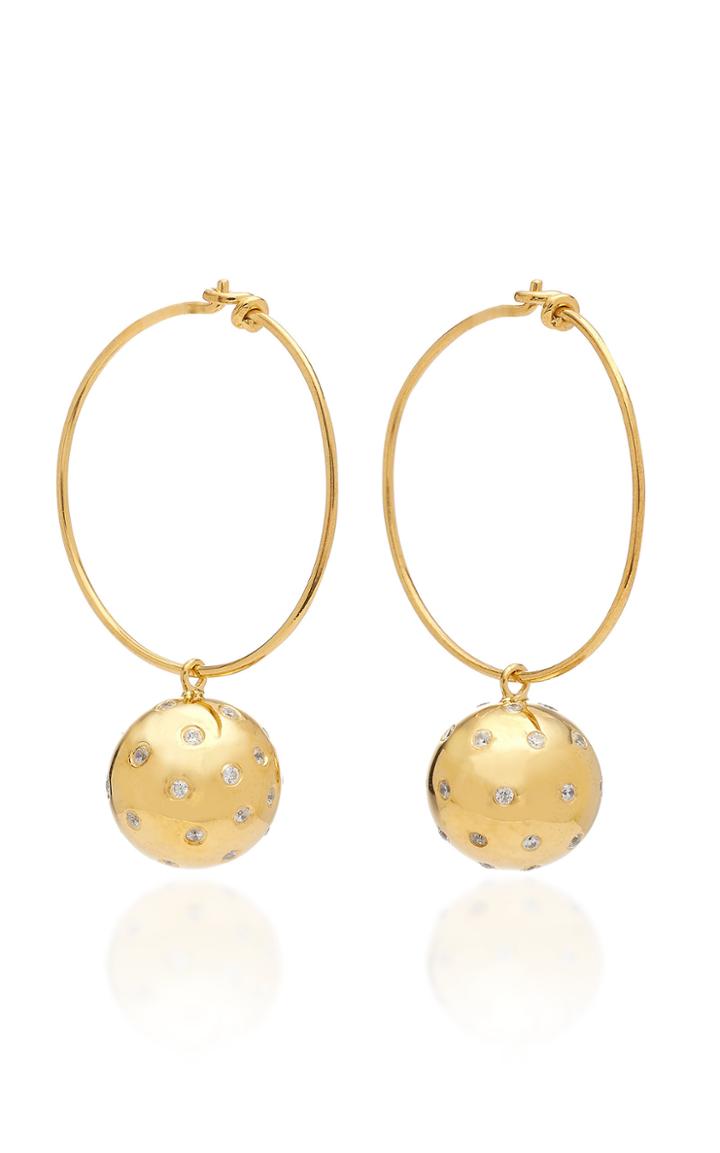 Theodora Warre Gold Plated Sterling Silver Drop Hoop Earrings