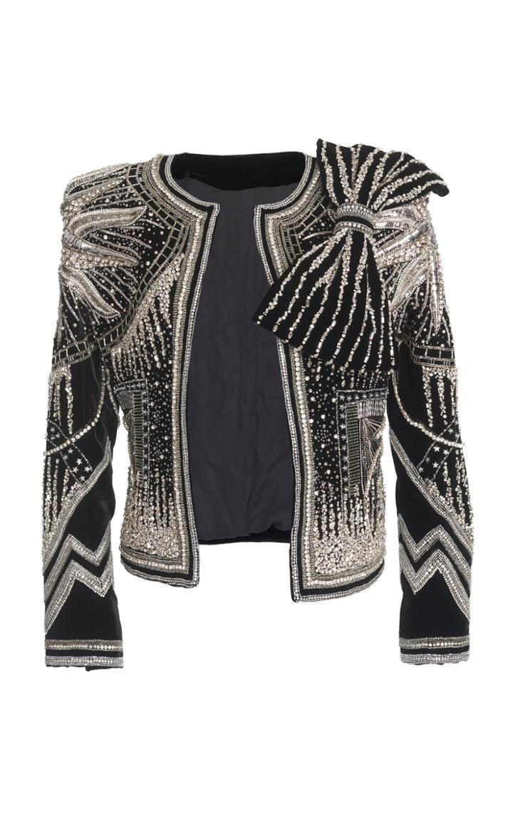 Balmain Embellished Collarless Jacket