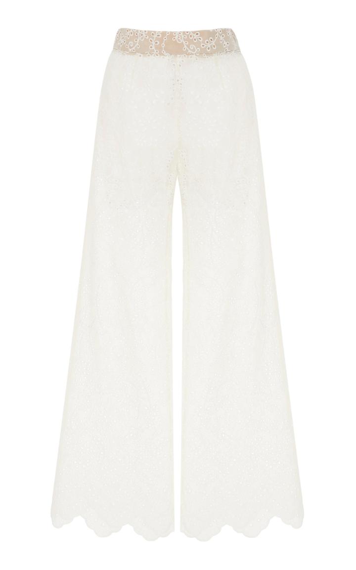 Marchesa Eyelet Wide Leg Trousers