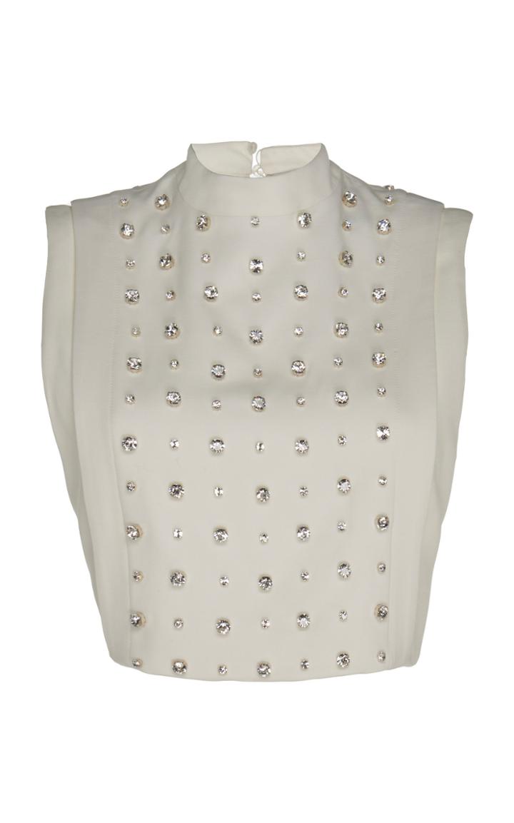 Ralph & Russo Wool Crystal Crepe Top