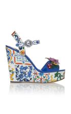Dolce & Gabbana Embellished Patent-leather Platform Sandals