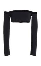 Moda Operandi David Koma Velvet-trimmed Neoprene Cropped Top