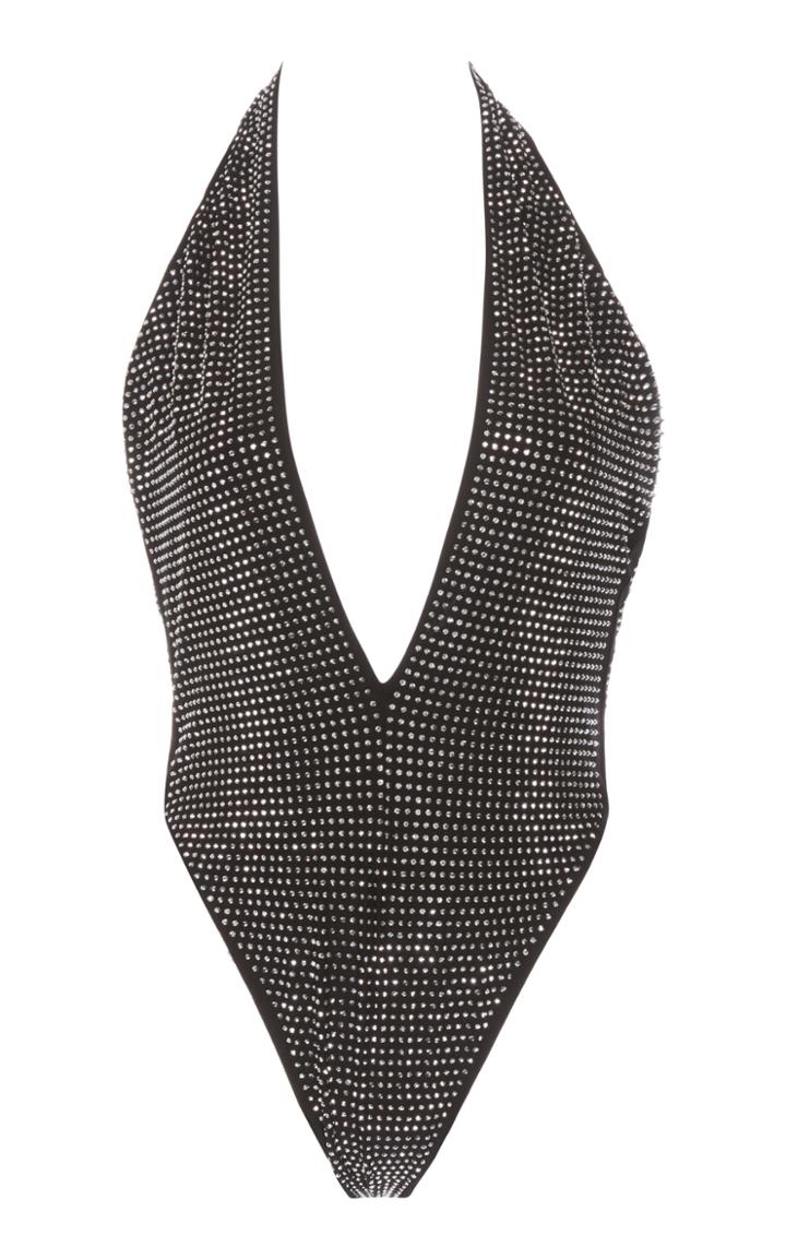 Alessandra Rich Crystal-embellished One-piece Swimsuit