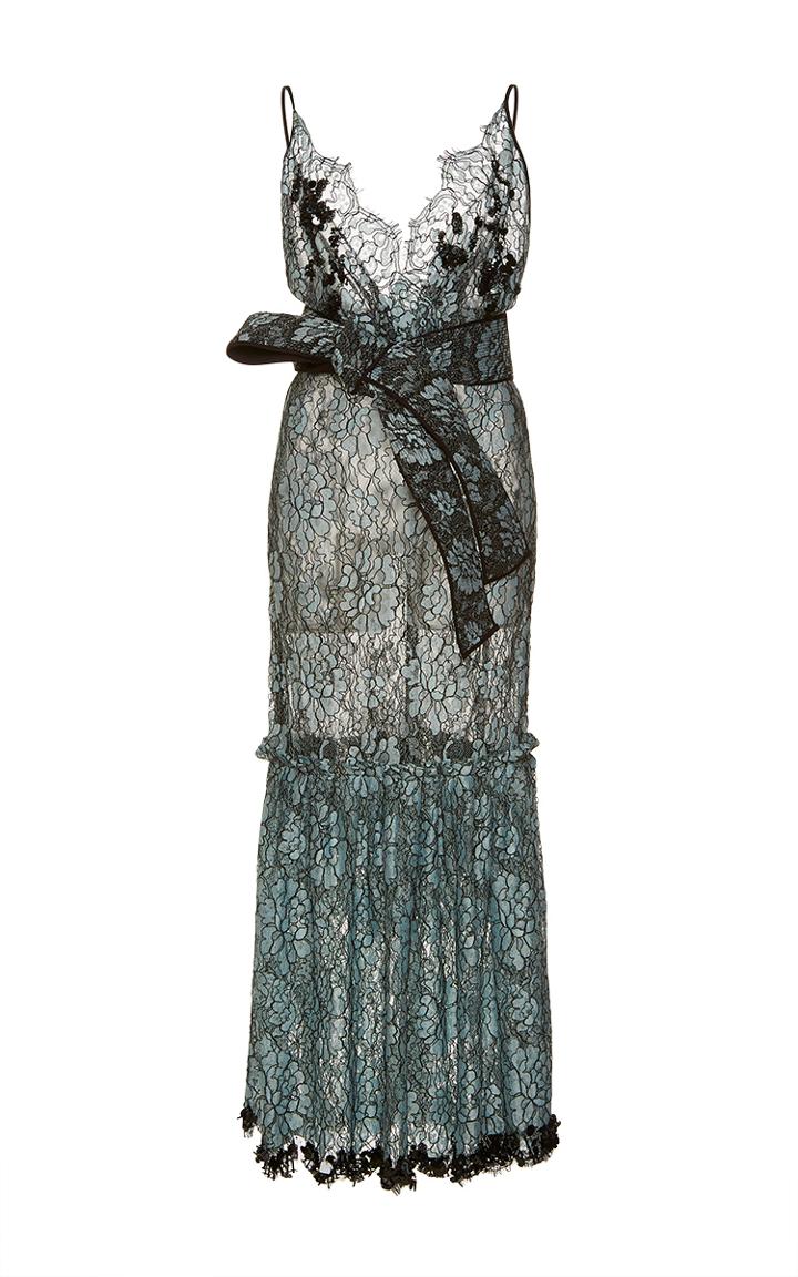 Johanna Ortiz Frontera Belted Lace Dress