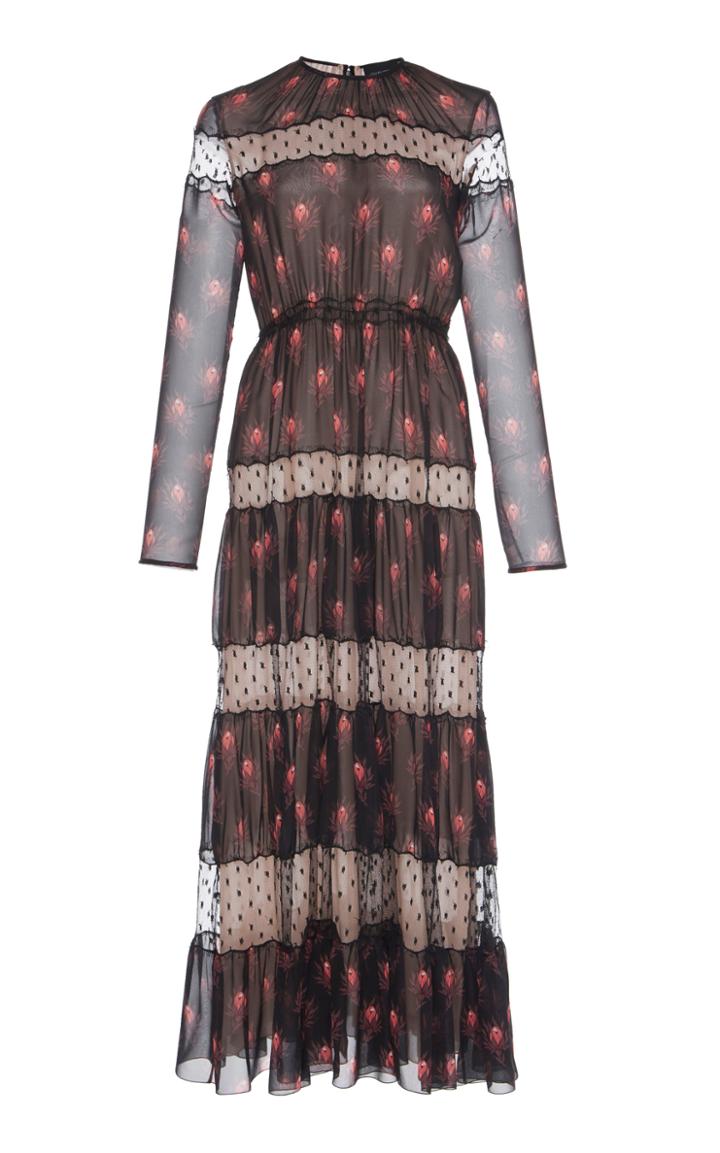 Giambattista Valli Floral Silk Midi Dress