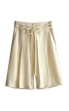 Moda Operandi Gia Studios Pleated Tailored Linen-cotton Shorts
