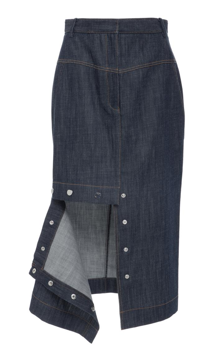 Tibi Jamie Snap Away Midi Skirt