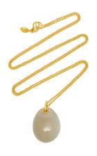 Pippa Small Moon Egg Pendant On Fine Chain