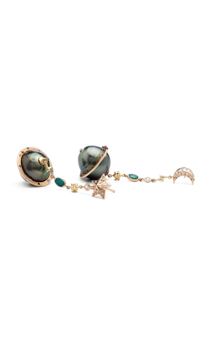 Bibi Van Der Velden Planet 18k Rose Gold And Multi-stone Earrings