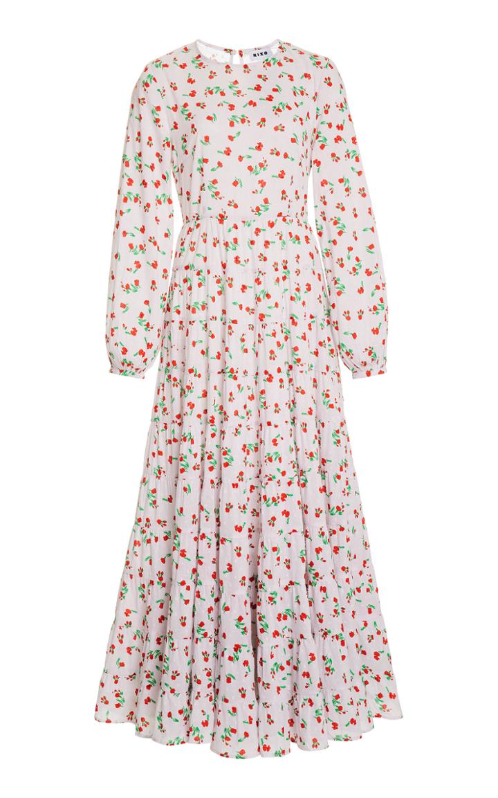 Rixo Pip Tiered Printed Cotton Maxi Dress