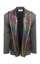 Christopher Kane Metallic Collar Wool Cashmere Blazer