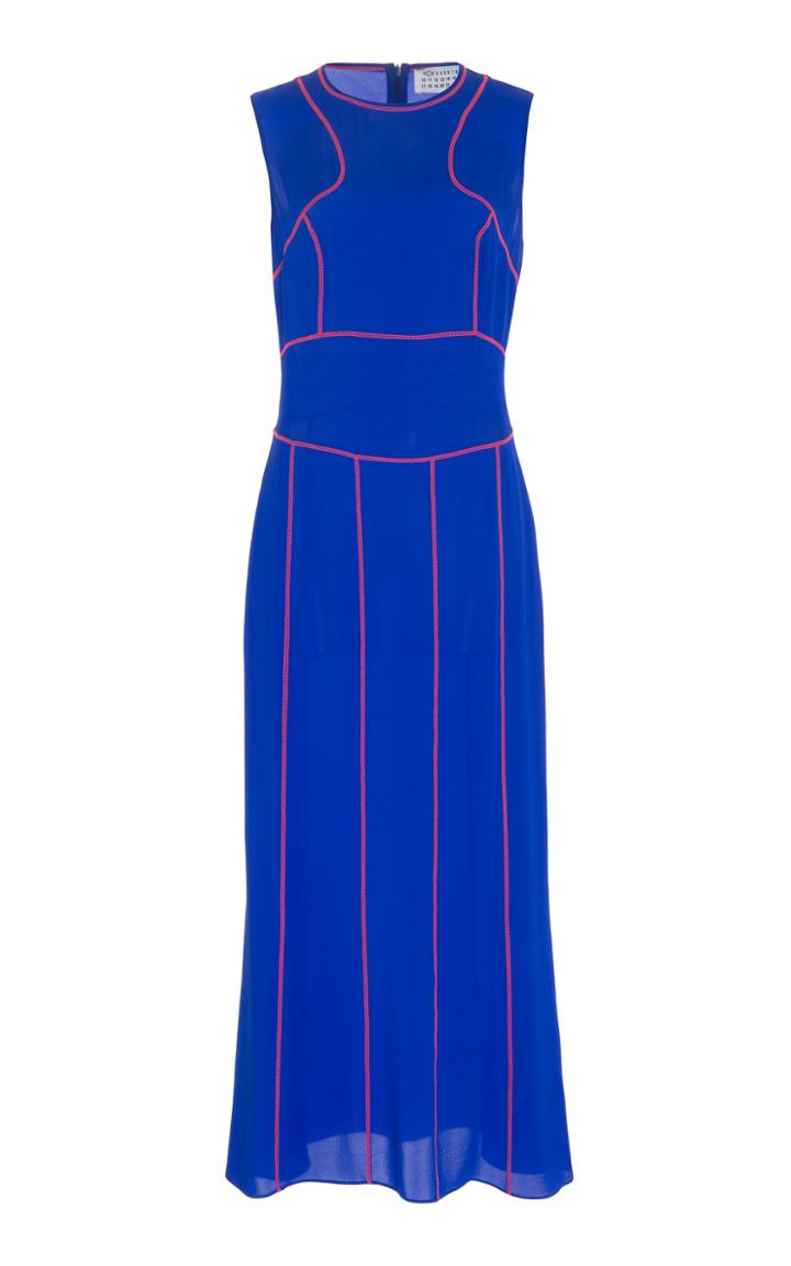 Maison Margiela Two-tone Silk-chiffon Midi Dress