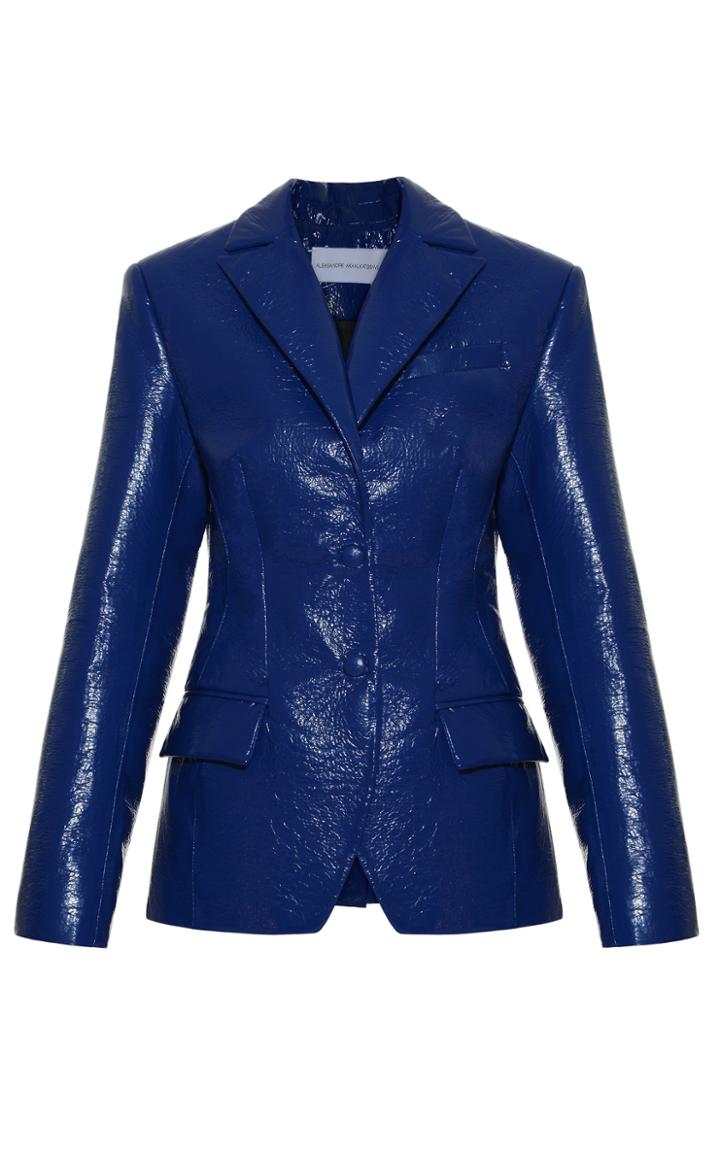 Aleksandre Akhalkatsishvili Bar Vinyl Tapered Blazer