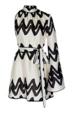 Alexis Elina Asymmetric Two-tone Printed Satin Mini Dress