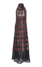 Ellery Cowl Neck Silk Gown With Cape