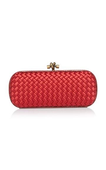 Bottega Veneta Stretch Knot Impero Satin Clutch