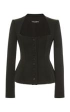 Dolce & Gabbana Button-embellished Cady Peplum Top