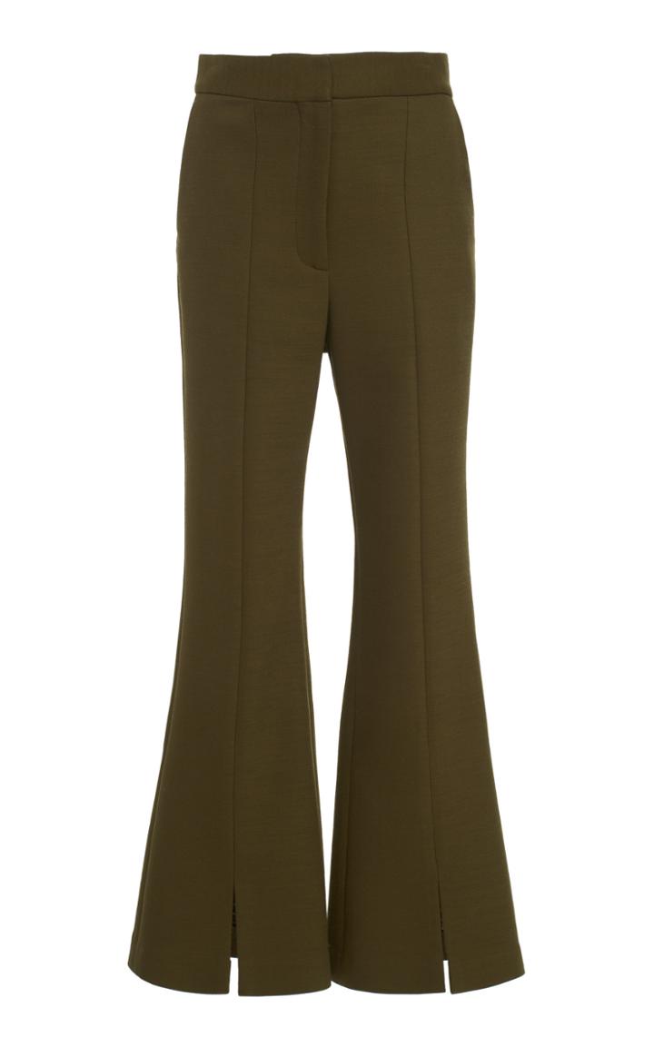 Adam Lippes Checked Cropped Wide-leg Pants