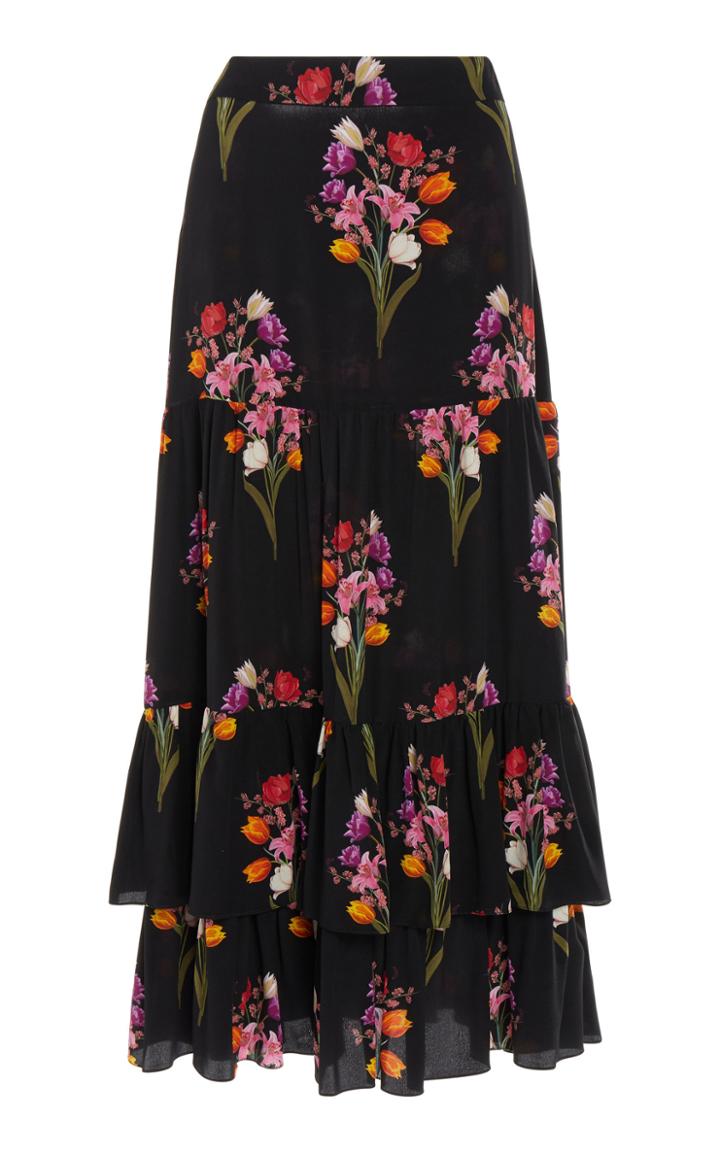 Borgo De Nor Emme Crepe Ruffled Midi Skirt