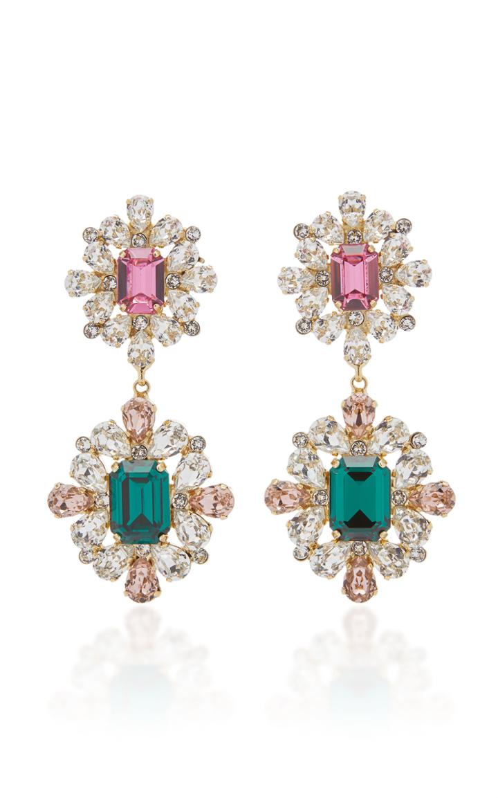 Dolce & Gabbana Gold-tone Crystal Clip Earrings